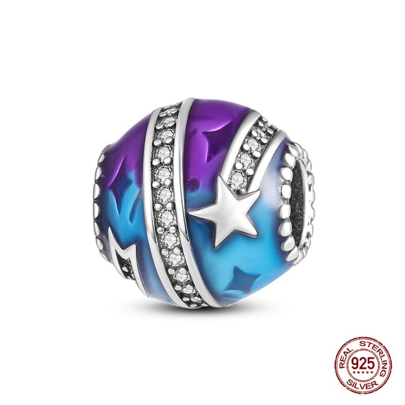 Copper Purple Series Pony Bear Butterfly Shape Charm Beads For 3Mm Original Bracelet Diy Women Jewelry Gift