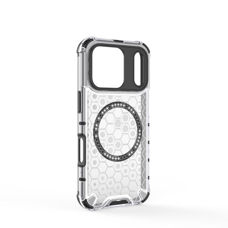 For iPhone 17 Pro Max Case Compatible with MagSafe WANLONFENG FC Series TPU+PC Phone Cover with Tempered Glass