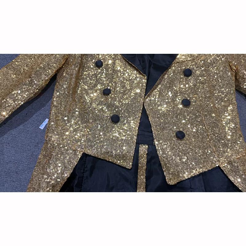 Long Suit Blazer Jackets Men Party Dance Bling Coats Wedding Men's Gentleman Stage Suits B08