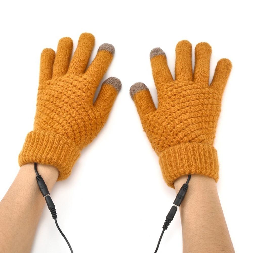 Fortykket berøringsskjerm Strikkede hansker Oppvarmede hansker Vinter Elektrisk vott Full Finger Warmer