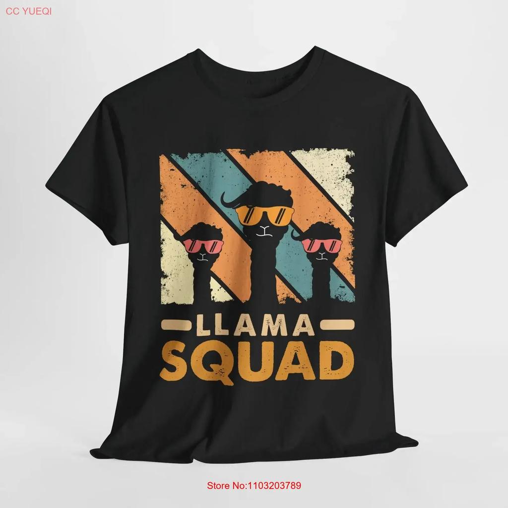 Llama Squad T Shirt Cute Mom Life Funny Motherhood Vintage Slightly Fashion Stylish Casual Comfortable Soft Versatile