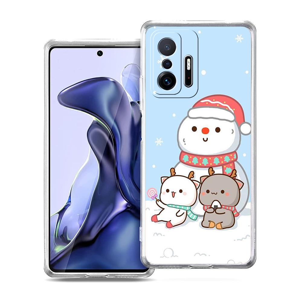 Peach And Goma Cat Phone Case for Xiaomi Mi Poco F3 X3 X4 GT NFC M3 M4 11 Ultra 12 11X 11i Pro Lite 5G Soft Transparent Cover