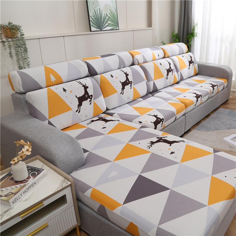 Stretch Sofa Seat Cushion Cover Printed Sofa Covers For Living Room Pets Kids Couch Cover Anti Cat Scratch Furniture Slipcover