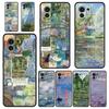 Phone Case For Xiaomi Mi 14 13 12 11 Lite 13T 12T 11x 11T 10T Pro 9T Note 10 Lite Soft Silicone Black Cover Claude Monet Art