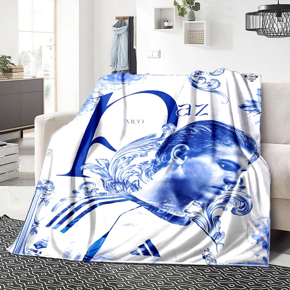 Football Player Action Blankets Flannel Printed Breathable Warm Throw Blanket for Home Office Bedspreads 0708a56