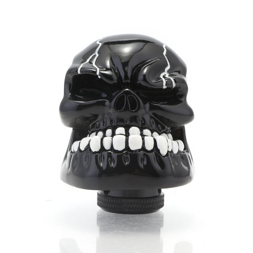 Universal Car Manual Shift Gear Knob Stick Shifter Wicked Skull Resin Craft Red