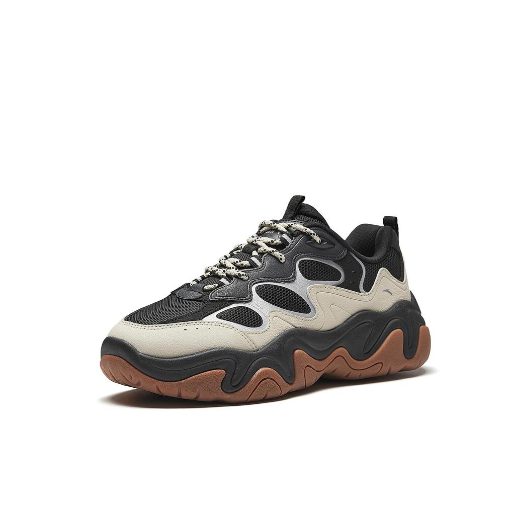 Anta Millennium Glacier Uomo Retro Trendy Casual Scarpe da Papà Bianco Sporco Nero Gomma 112618853-5