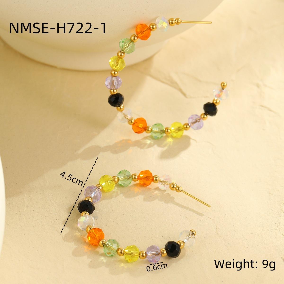 GEMCHIC Women s Beaded Hoop Earrings Bohemian Colorful Dopamine Earrings Vintage Geometric Fashion Jewelry