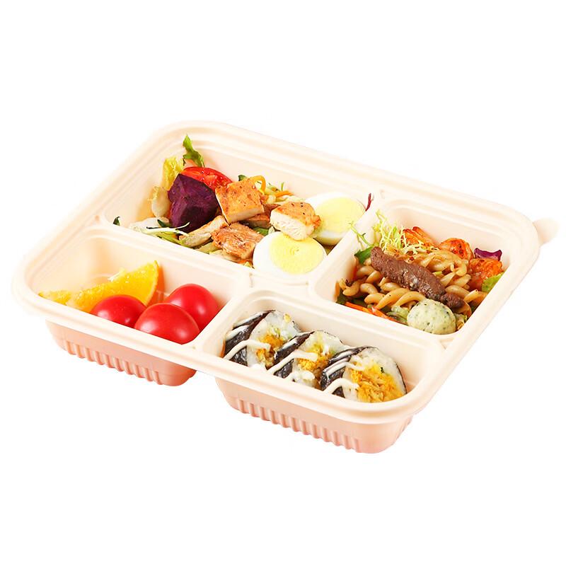 Handun TQ-850 Biodegradable 2-Compartment Rectangular Food Containers