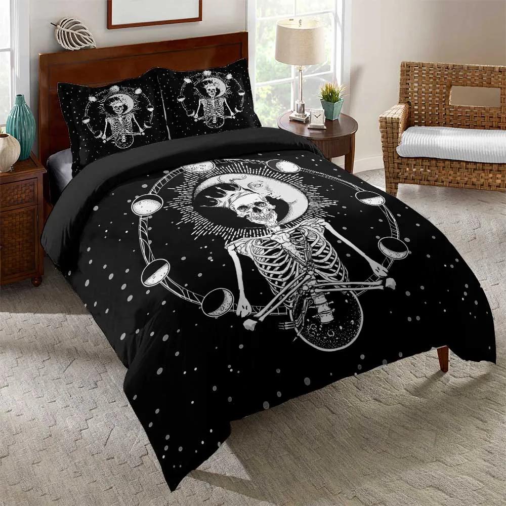 Comforter Galaxy Starry Sky Wolf Outer Space Planets Star Cluster Solar System Moon Comets Cosmos Illustration Bedding