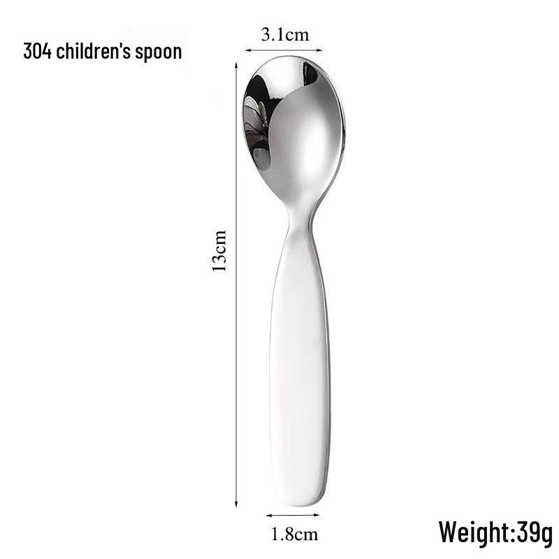 304 Stainless Steel Children s Spoons & Dessert Forks Set - Flat Handle for Home Use