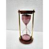 Wooden and Brass 5 Minutes Sand Timer Hour Glass Clock Home Decor Ideal for Exercise, Tea Making, Study Table Decor