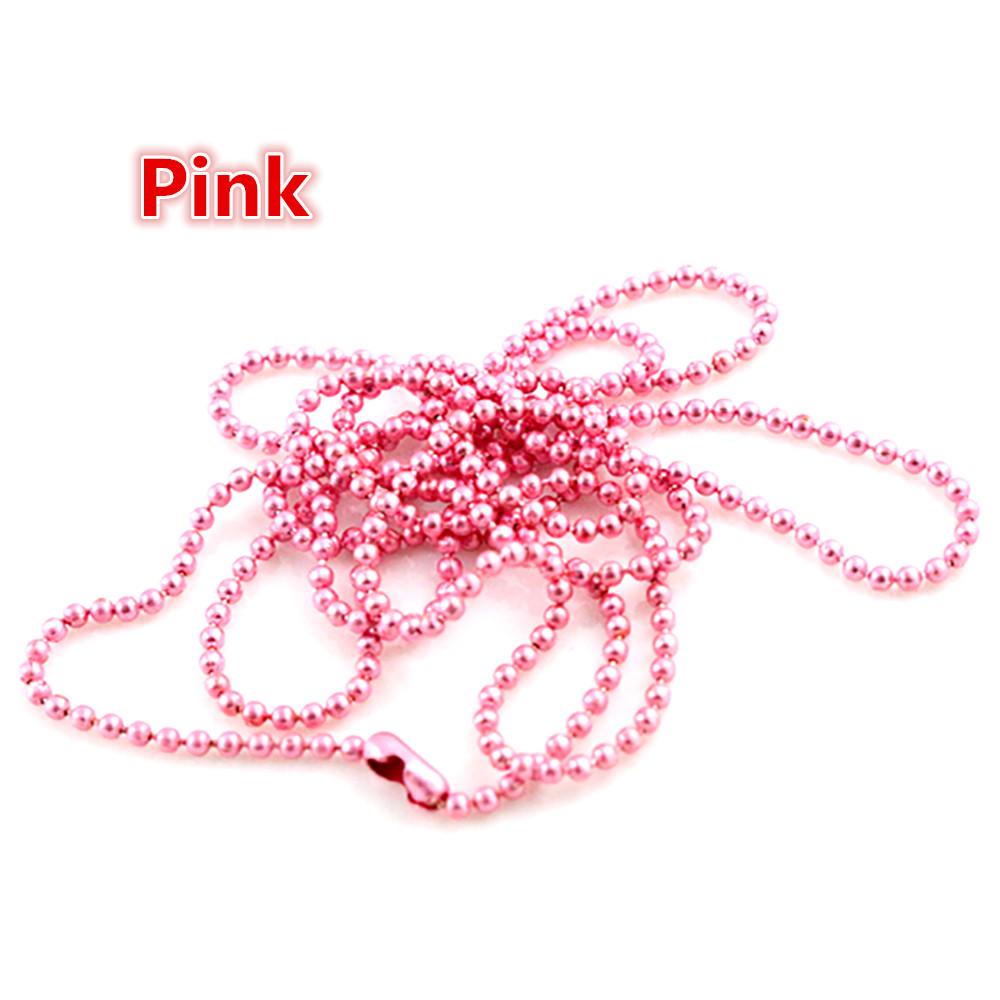 5pcs 1.5 2.0 2.4mm Length 70cm (27.5 inch) 10 Colors Plated Ball Beads Chain Necklace Bead Connector For Charms Base and Tray
