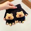 Keep Warm Cartoon Capybara Gloves Cute Winter Children Gloves Kawaii Kids Warm Mittens  Outdoor