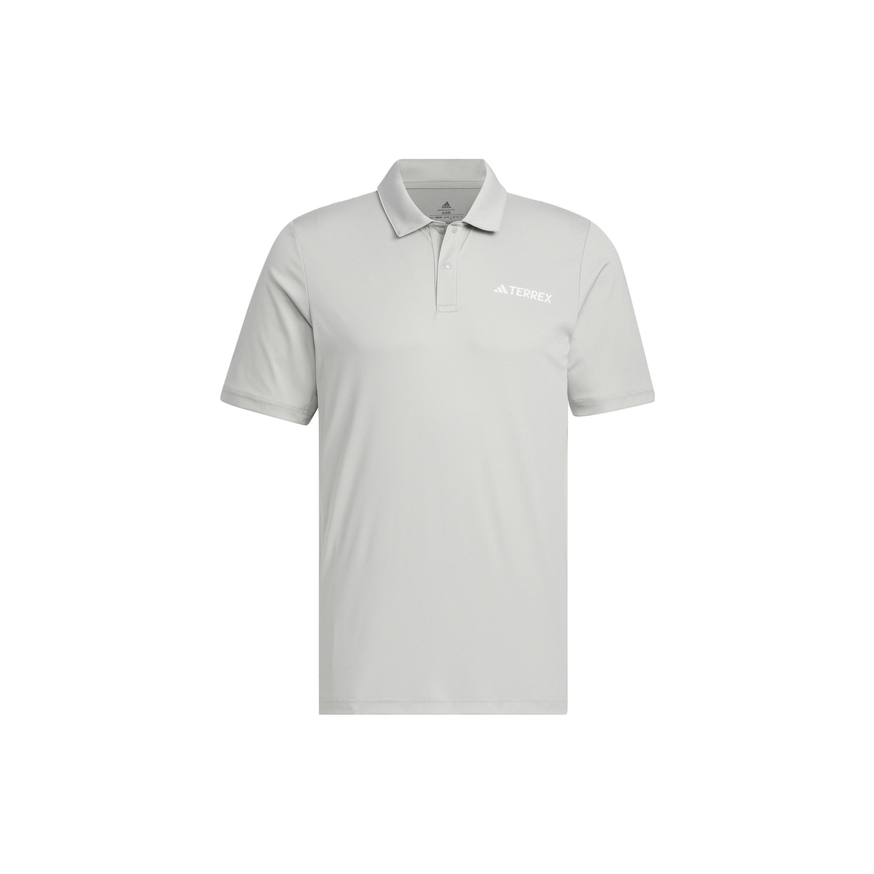 Adidas Polo Shirts Men s Metallic Gray Polo Collar Moderate Straight Fit IC4415 M