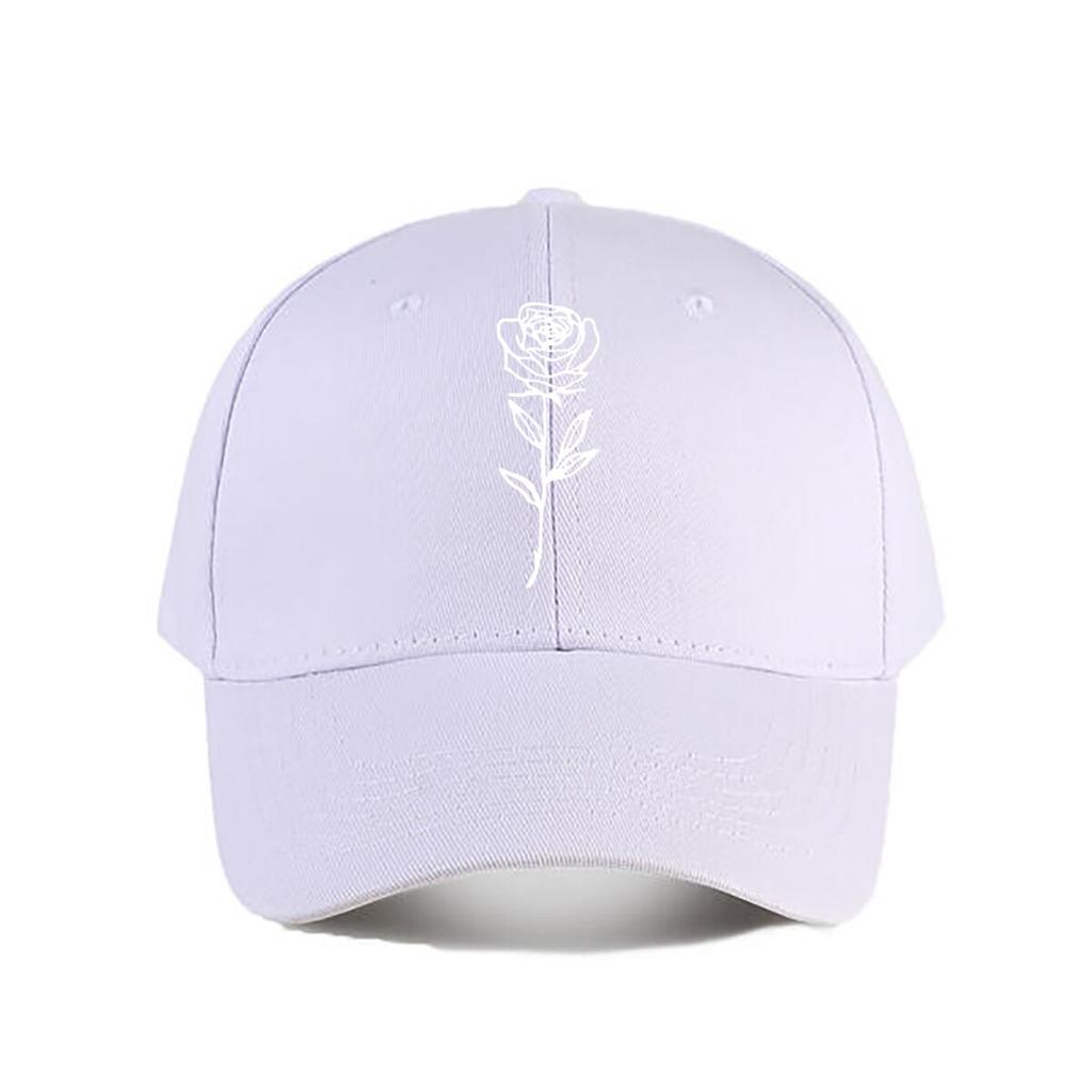 Minimalist Line Art Rose Vinyl Decal Baseball Cap Fashion Unisex Sunhat Womens Outdoor Sports Snapback Cap