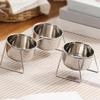 Anti-Tipping Stainless Steel Cat Bowl with Stand Sturdy Neck Protector Bowl Rust Proof Fall-Resistant Elevated Cat Food Bowl