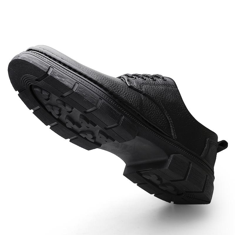 Cow Leather Autumn Platform Shoes for Men Fashion Casual New Designer Derby Shoes Male Low Top Work Ankle Boots Men