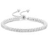 KRKC&CO Adjustable Tennis Bracelet In S925 Sterling Silver with 2mm Cubic Zirconia and Platinum Plated, Perfect for Women, Gift Box Included, Hypoalle