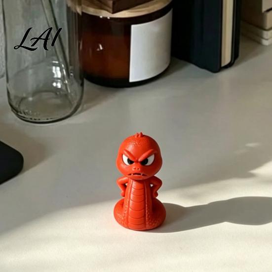 Desktop Decoration Ornament 3D Printed Snake Ornament Cartoon Angry Little Figurine Collectibles for Desk Durable PLA Home Office Display