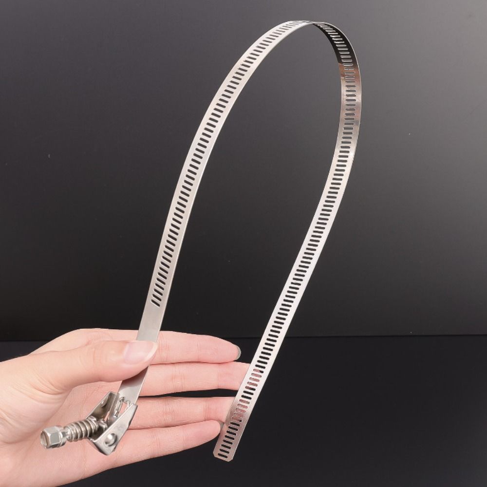 0.5/1m Stainless Steel Hose Clamp Strap Flexible Fuel Tube Pipe Clips  for Pipeline Fixation