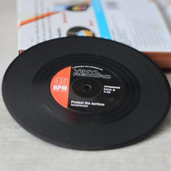 6 stk platebrikke Enkel å rengjøre Lett retro diskplatebrikke til hjemmerestaurantbarfest