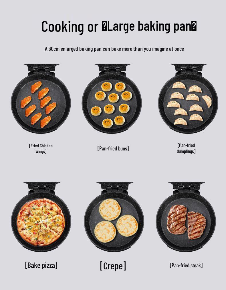 Automatic Electric Non-stick Double-Sided Pancake & Crepe Maker with Safety Power-Off