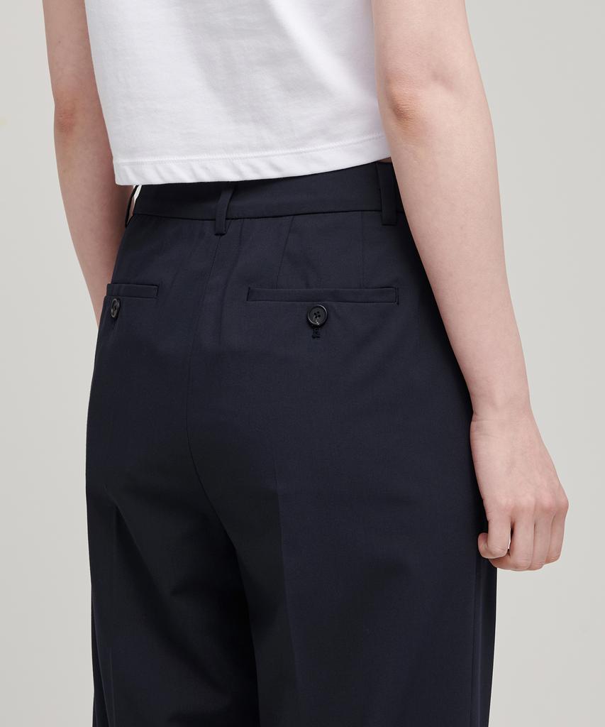 MUSINSA STANDARD WOMAN [Cooltandard] Women'S Straight Hidden Banding Slacks [Navy]