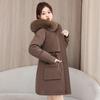 The New Pie Overcomes Women's Removable Liner, One Dress and Three Wears Winter Coat, Fur Collar Medium and Long Cotton-padded Pie Overcomes