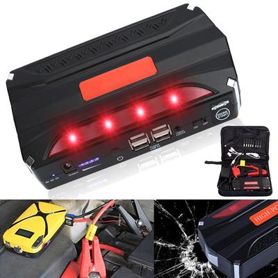 Multifunctional 68800mAH 12V 4 USB Portable Mini Car Jump Starter Power Bank For Emergency Start Chargable Battery