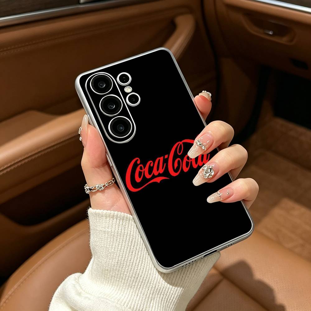 Hot C-Coca Drinks C-Cola Phone Case For Samsung S25,S24,S21,S22,S23,S30,Ultra,S20,Plus,Fe,Lite Transparent Cover
