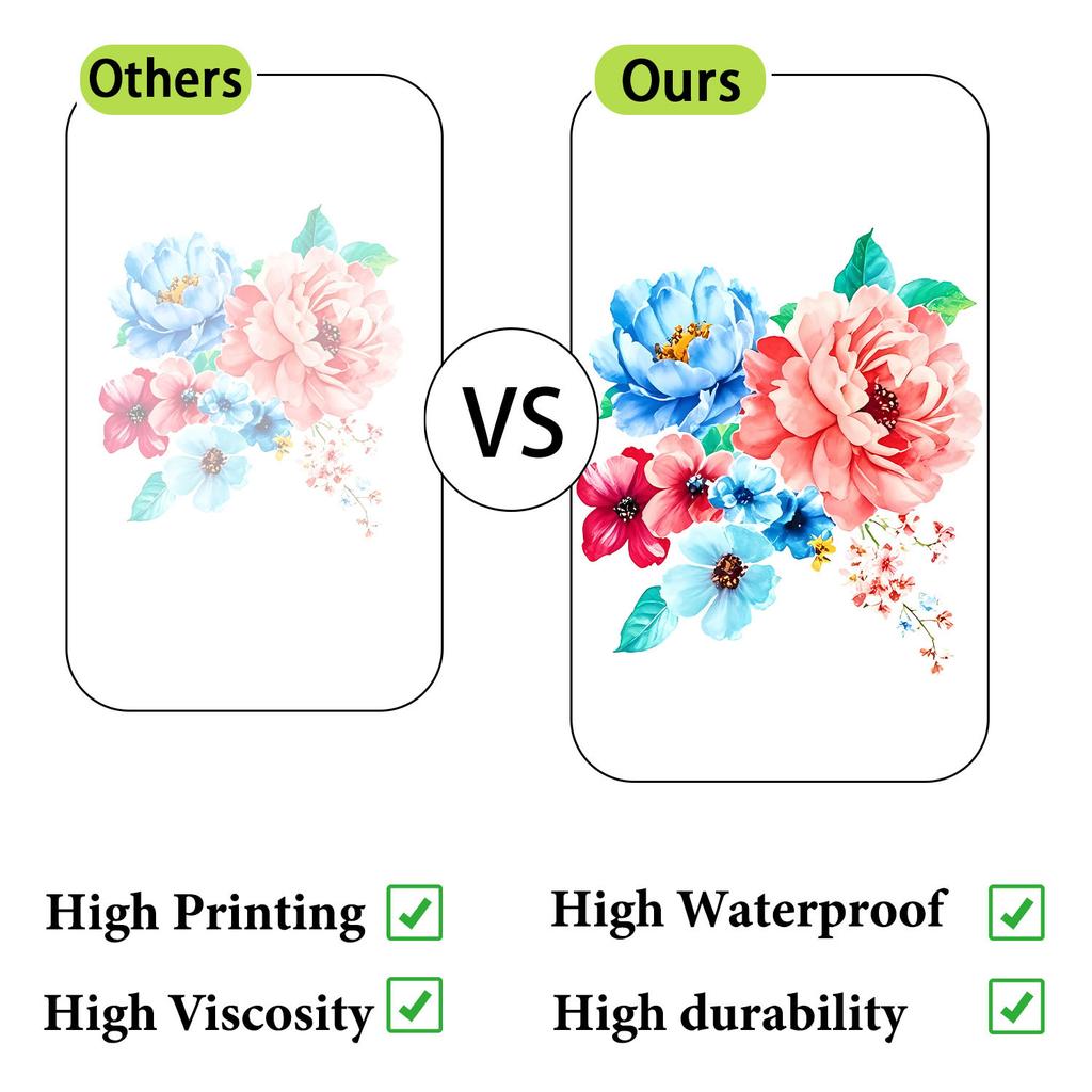 Selbstklebender floraler Wand- und Kühlschrankaufkleber Blaue Rosa Blumen Heimdekoration für Zimmer Küche