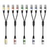 3Pin Male To Double Female Plug Y Splitters 50cm Adapters Cable Wire for Amplifiers R Headphones