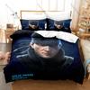 Cool Metal Gear Solid Solid Snake Duvet Cover + 2 Pillowcases Camo Solid Snake Tactical Graphic 3Pcs Zipper Quilt Cover Retro St