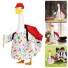 Weather Resistant Cement Garden Geese Sculpture Figure Featuring Seasonal Costumes For Outdoor Patios Display Decoration