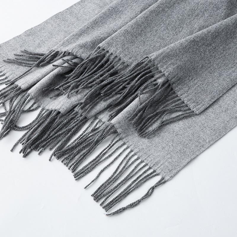 Wool Scarf Korean Style Atmosphere Double Sided Scarf Women's Autumn and Winter Warm Men's Shawl Versatile Cashmere Scarf