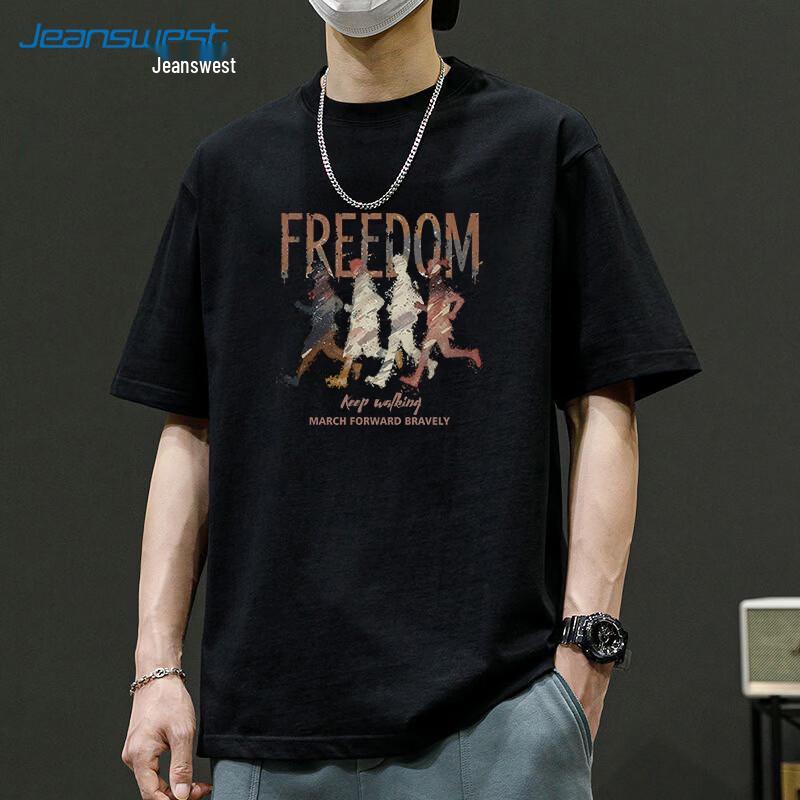 Мужская хлопковая футболка с графическим принтом Jeanswest Run Freely 2XL