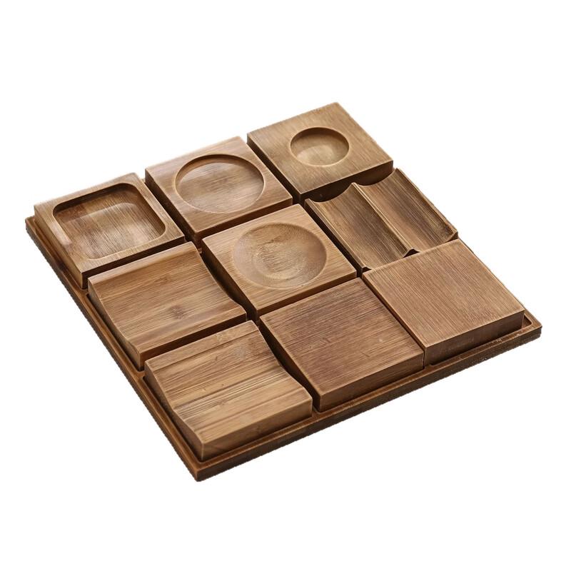 Mingling Wooden 9-Compartment Dessert Serving Tray