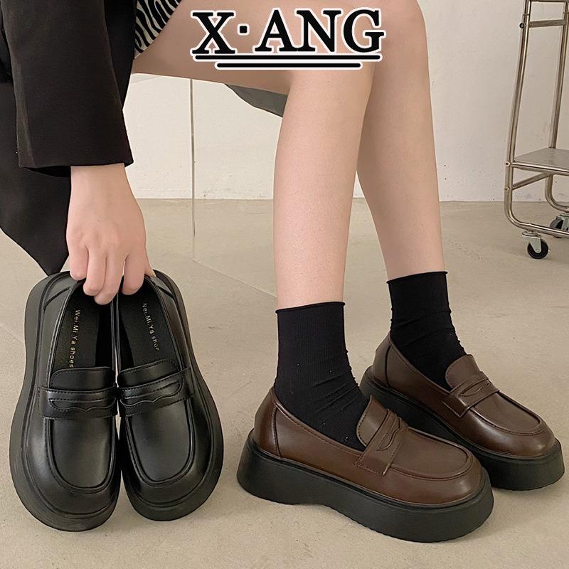 Genuine leather women's shoes and small leather shoes spring and summer new muffin platform versatile one-pedal Mary Jane single shoes