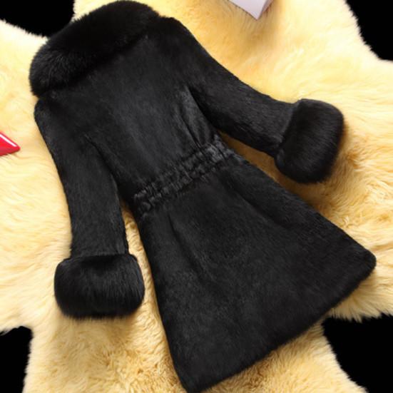 Dámský kabát Kapsa s výstřihem do V Dlouhé zesílené větruodolné rukávy Udržují teplo Slim Fit