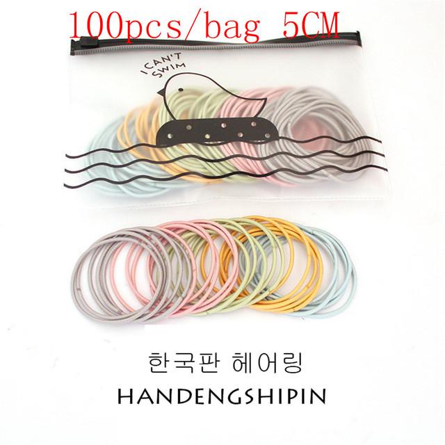 50/100PCS New Women Girls Candy Colors Nylon Basic Scrunchie Hair Tie Ponytail Hold Hair Rubber Bands Fashion Hair Accessories