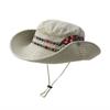 with Windproof Strap Cowboy Bucket Hat Denim fabric Panama Hat Fisherman Cap  for Camping Hiking