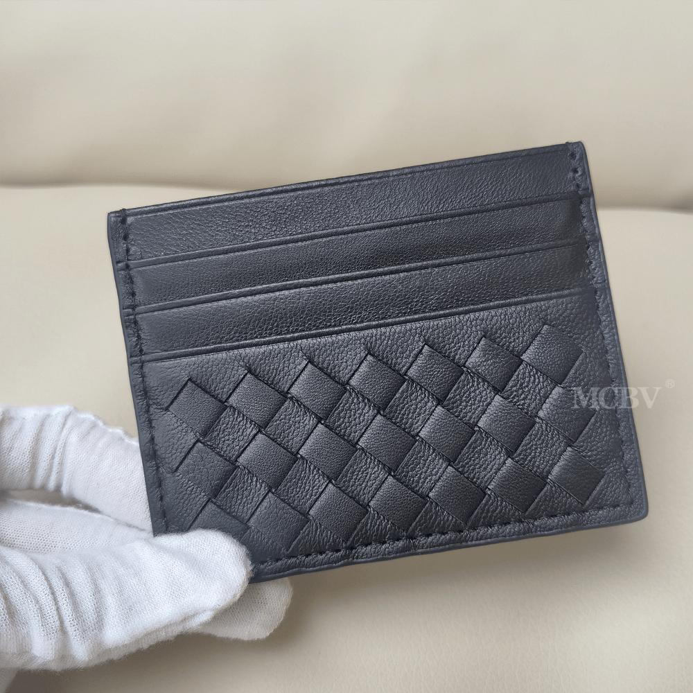 Porte-cartes ultra-fin, même style pour hommes et femmes, porte-cartes bancaires double face 6 cartes, porte-cartes. Black multicolore