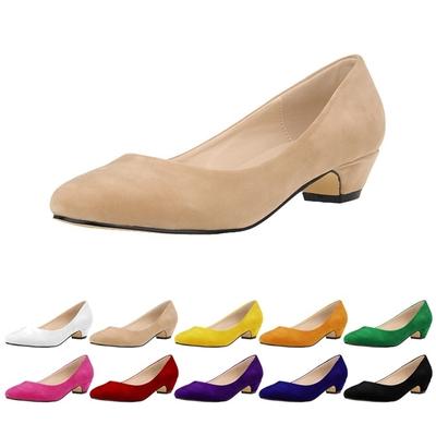 High Heels Flock Shoes Woman High Thick Heels New Women Pumps Party Shoes Pointed Toe Women Shoes