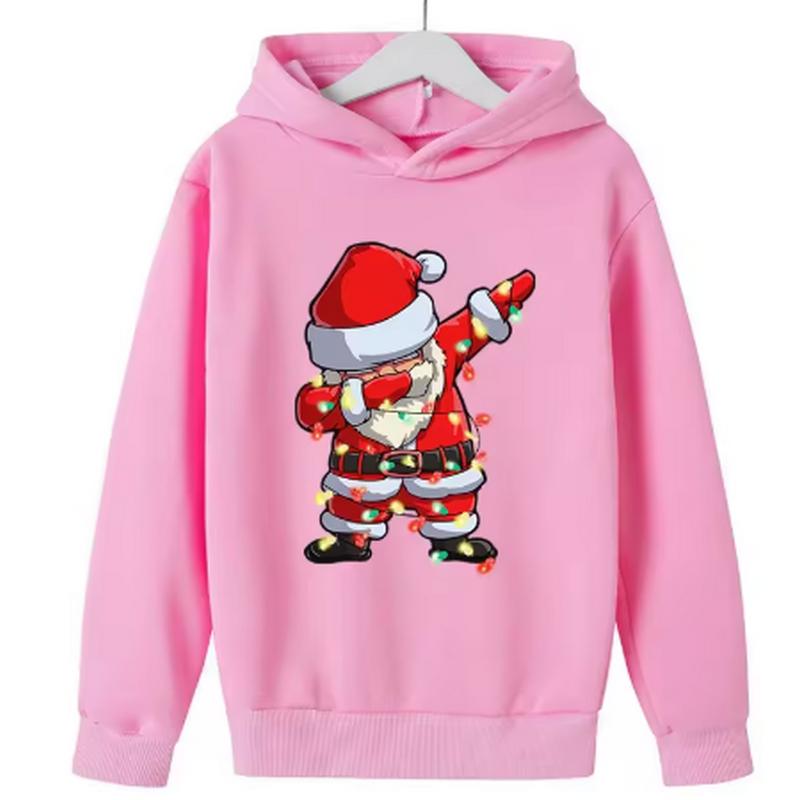 Kapuzenpullover aus Fleece mit Weihnachtsmann-Aufdruck für Damen und Herren