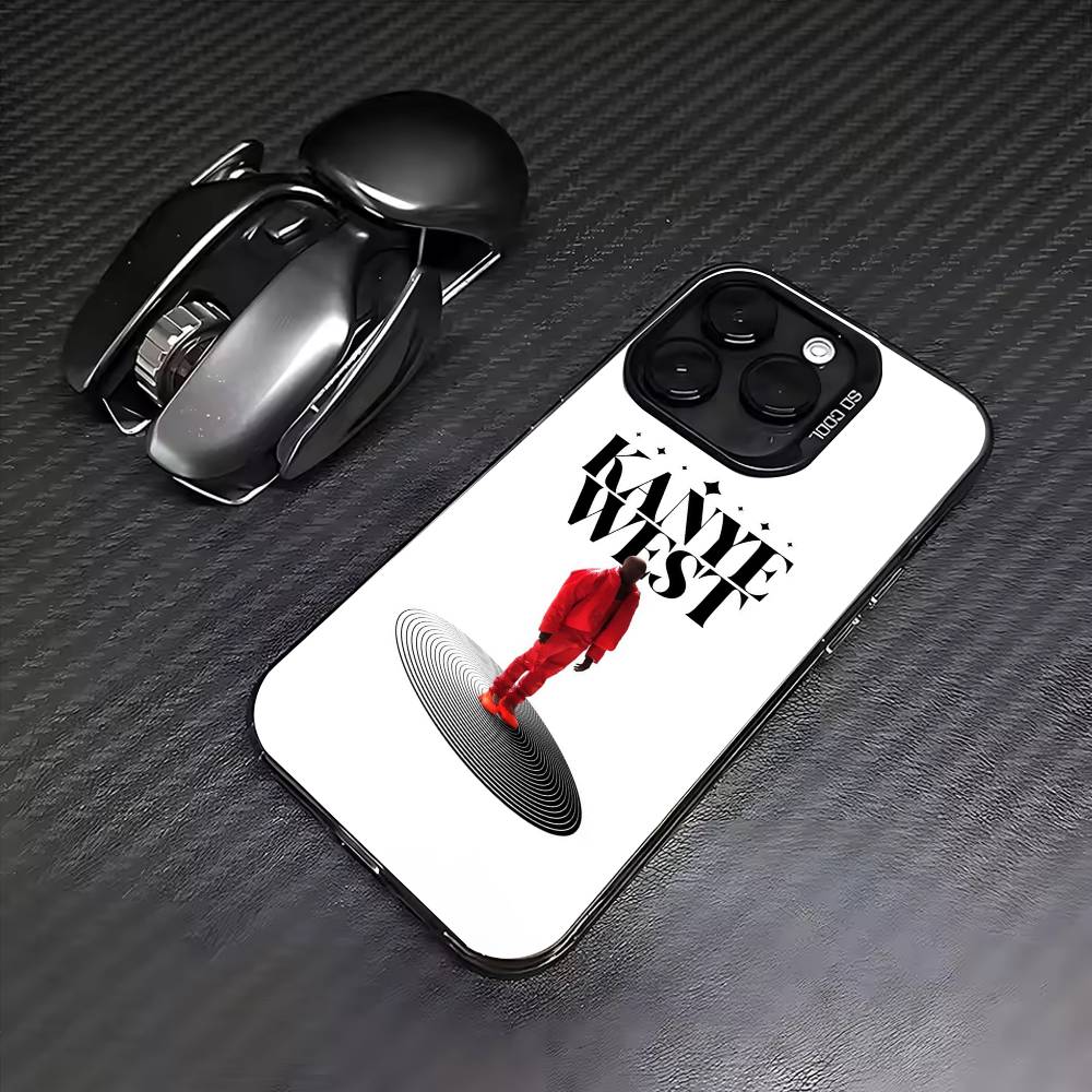 K-Kanye rapper West Phone Case For iPhone17,16,15,14,13,12,11 Plus,Pro Max Colored Silver Plated Inside Cover iPhone14Plus