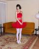 Leobyui Tulle Tiered Skirt Red