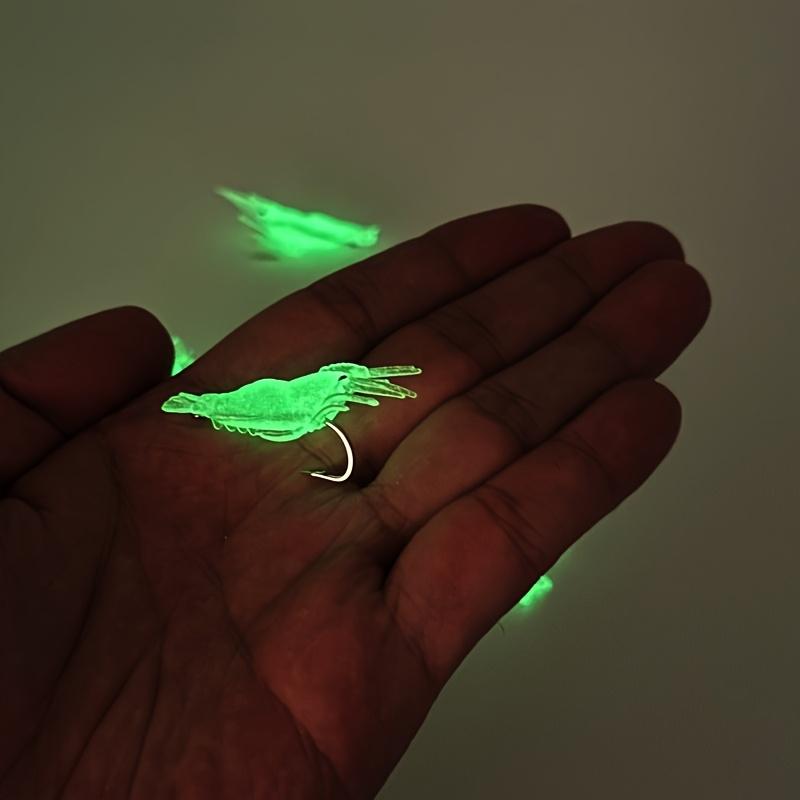 10pcs Glow-in-the-Dark Lure Shrimp with Hooks PVC, No Lead, Ideal for Bass, Catfish, Carp Perfect for Night Fishing, Catfish Lure Glowin Bait