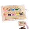 Toddler Montessori Toys 2 In 1 Wooden Magnetic Color & Number Maze With Drawing Board Color Sorting Counting Matching Toy