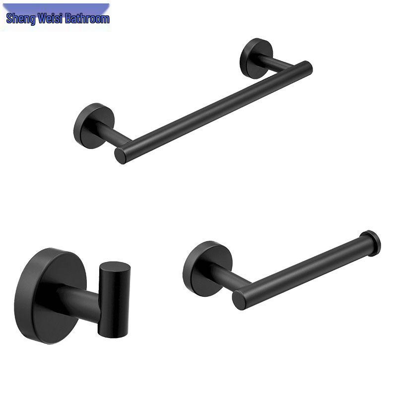 304 Stainless Steel Towel Bar, Paper Holder & Clothes Hook Bathroom Set - 3 Pieces